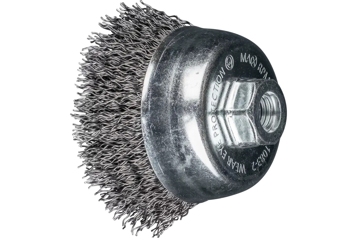 Picture of Pferd Crimped Wire Cup Brush Psf 3-1/2" Dia. .020 Carbon Steel 5/8-11" Thread